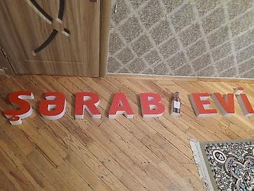 Həcmlı 3D hərf dəsti – “ŞƏRAB EVI” - Yazı: “ŞƏRAB EVI” (Azərbaycan