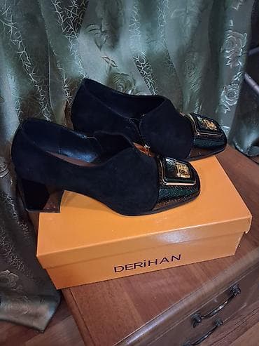 Qadın ayaqqabıları: DERIHAN qadın ayaqqabısı - Model: Klassik üslubda qapalı, enli tünd — 2