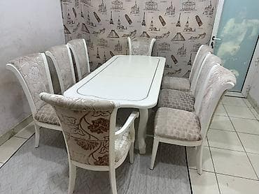 Masa desti satilir Açlan masa 8 stula iksi kreslo tipli 6 si sade