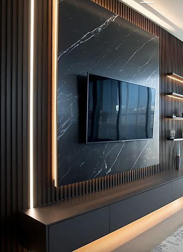 ev əşya: Прямой ТВ стенд, С полками — 8