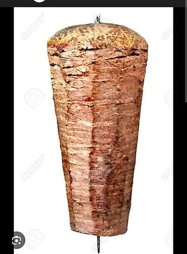 toster donər: Dönər üçün ət şişi - Şaquli şişdə yığılıb, dönər ocaqlarında — 1