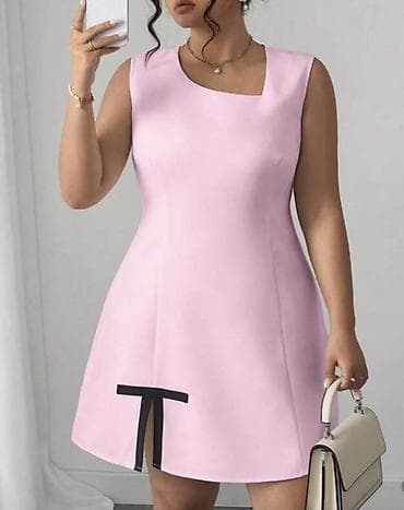 mini çanta: 1 defe geyinilib, Zərif dizaynlı, açıq çəhrayı rəngdə qolsuz qısa don — 1