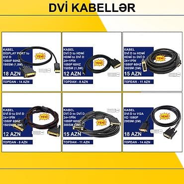 DVİ Kabellər ⭐Display Port to DVİ D 1,8m 1080P 60HZ – 18 AZN (Topdan at lalafo.az DVİ Kabellər ⭐Display Port to DVİ D 1,8m 1080P 60HZ – 18 AZN (Topdan