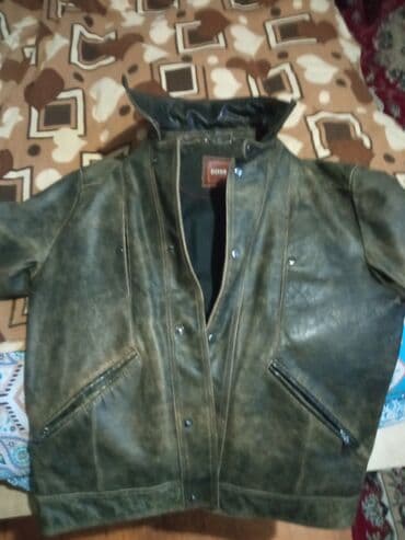 Plaşlar: HUGO BOSS kişi dəri gödəkcə - Material: qalın, təbii dəri — 12