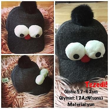 Olchu:57-62sm geder Material:yun Qiymet:12AzN(tezedi) papag, shapka lalafo.az -da Olchu:57-62sm geder Material:yun Qiymet:12AzN(tezedi) papag, shapka