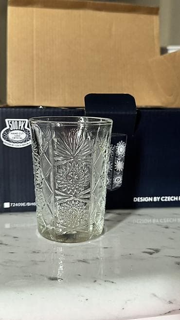 coca cola set serpi: Çay dəsti, Xrustal, 6 nəfərlik, Çexiya — 3