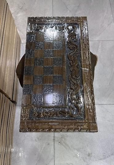 sport çanta: Taxta nərd/şahmat dəsti – əl oyma naxışlı - Material: bərk ağac (əl — 5