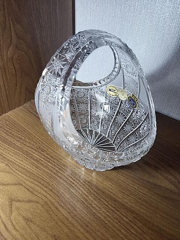 neman xrustal: Kəpənək formalı kəsilmiş kristal səbət - Material: 100% kəsilmiş — 3