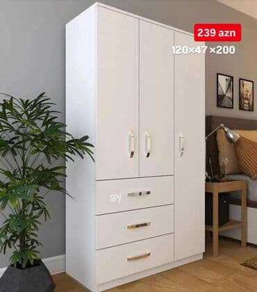 amin turşuları: Açılan, 3 qapılı Düz dolab, Qarderob, paltar dolabı — 1
