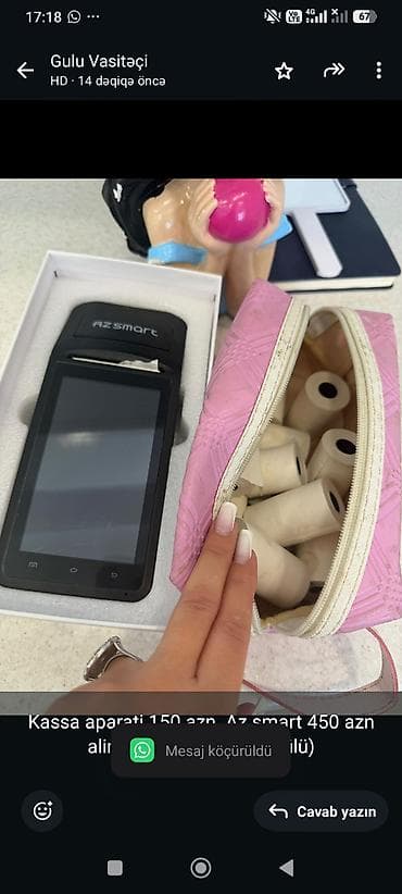 Kassa aparati 150 azn. Az smart 450 azn alinib. Unvan Nizami (Gülü) — 1