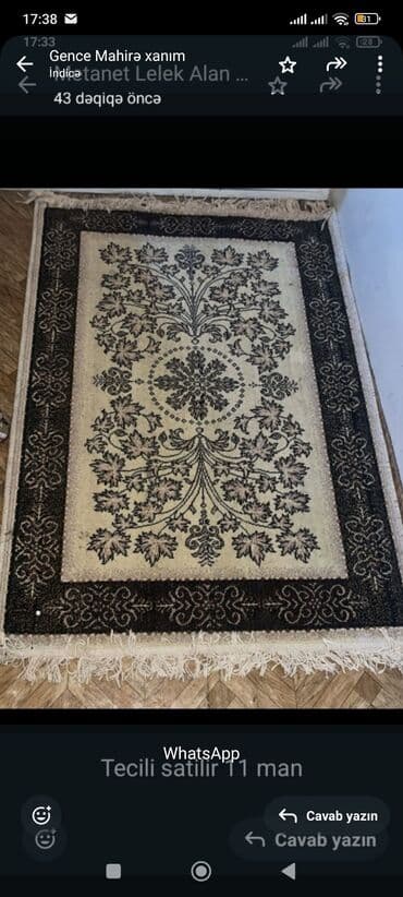 ikinci el matraslar: 2/160 ölçü xalça Təbriz 25 manata qaralı ağlı saçaqlı İran xalçası — 3