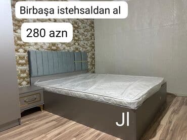 jalə: Новый, Двуспальная кровать, Без подьемного механизма, С матрасом, Без выдвижных ящиков — 1