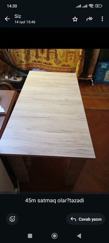 masalar ve stullar: Açılmayan, Laminat, Dördbucaq masa — 2