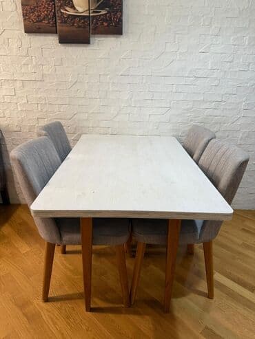 раскладной стол на кухню: Для кухни, Нераскладной, Прямоугольный стол, 4 стула — 2