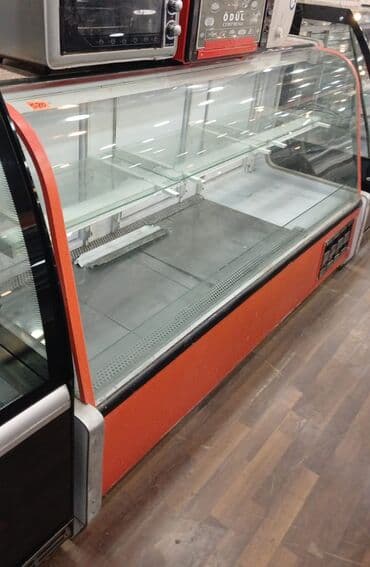 köhnə soyuducuların satışı: Soyuduculu vitrin tezgah - Şüşə ön və üst panel, məhsulları aydın — 1