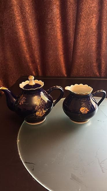 kecel kosa sekilleri: Çay dəsti, rəng - Göy, Farfor — 1