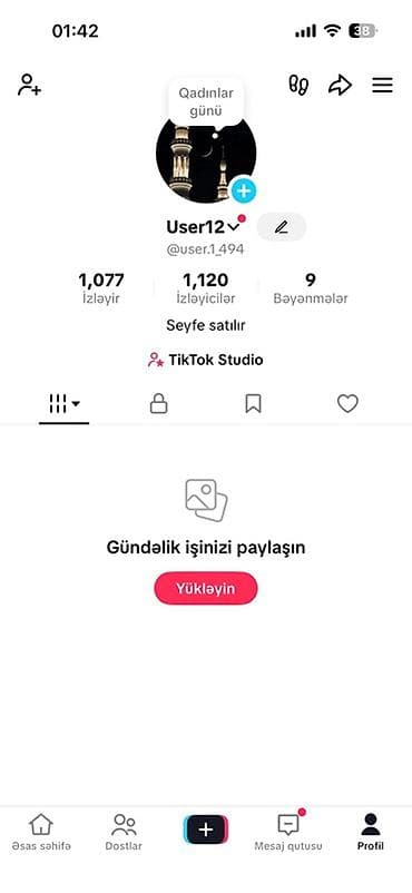 Biznes üçün program təminatı: Satılır: TikTok hesabı - Platforma: TikTok (TikTok Studio qoşuludur) — 1