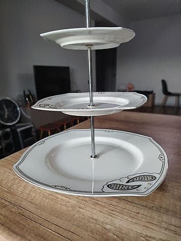 mis caydan: Tort və şiriniyyat qabı, rəng - Ağ, Farfor — 3
