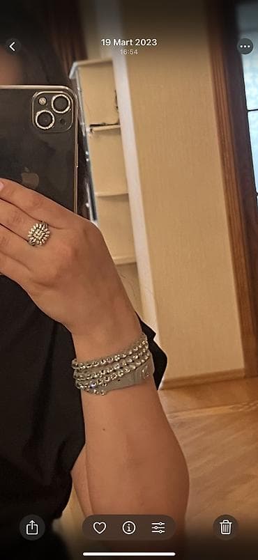 tək qaş: Swarovski. deri qolbaq uzeri swarovski qaşlar — 5