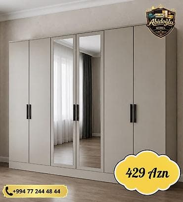 paltar dolab: Yeni, 6 qapı, Güzgülü, Açılan, Düz dolab — 1