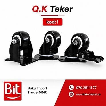 disk teker merkezi: Q.K Təkər – kod: 1 - Sənaye tipli rulon təkərlər dəsti - Montaj üçün — 1