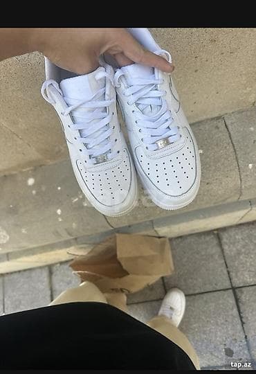 Мужская обувь: Məhsul: Ağ rəngli Nike Air Force 1 Low kişi idman ayaqqabısı — 2