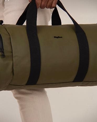 oğlan üçün çanta: Outdoor canta rengi tund yasil silindir formasinda hem qiz hem oglan — 2