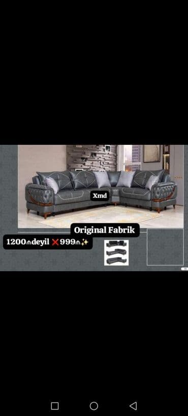 kunc divan metbex ucun: Yeni, Künc divan, Divan, Bazasız, Açılmayan — 3