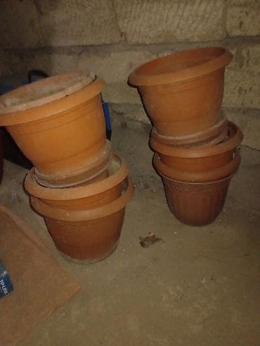 Горшки для растений: Gil və plastik gül dibçəkləri dəsti - Rəng: klassik terrakota (gil) — 2