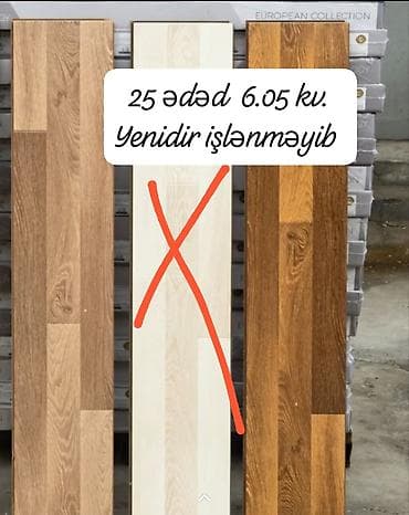 laminant: Laminat döşəmə panelləri - Ümumi say: 25 ədəd - Ümumi örtmə sahəsi — 1