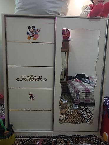 mini şkaf: Oğlan və qız üçün, 2 qapılı, Kupe, Düz dolab — 1