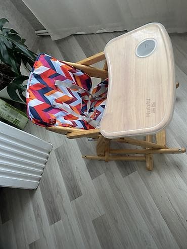 Игрушки: Uşaq yemək stulu – taxta konstruksiyalı, yelləncək funksiyalı - — 1