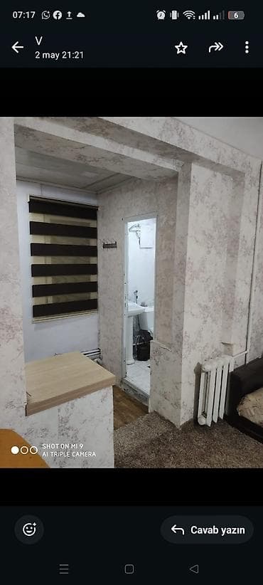 qarayevde kiraye ev: Qarayev de metroya yaxin 4/3 mertebedinde 1 otaqli ev 350 azn mûşderi — 8