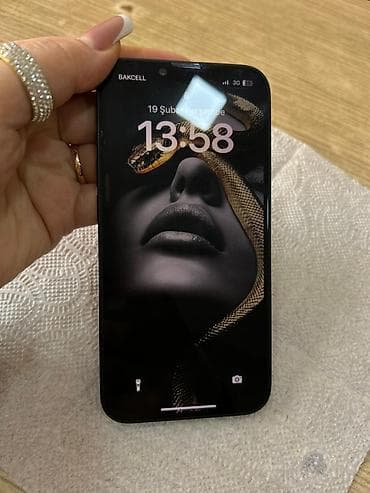 100 manatliq telefon: IPhone 14, Black Titanium, Sənədlərlə — 1