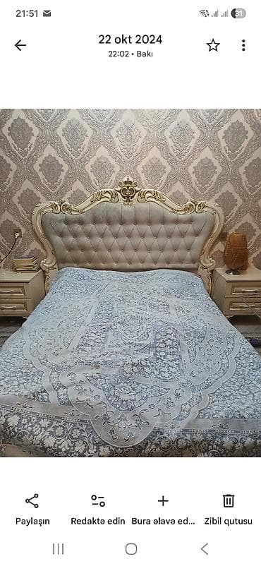 mirvari yataq desti: Klassik üslubda ikinəfərlik yataq dəsti - Yataq: Böyük ölçülü — 1