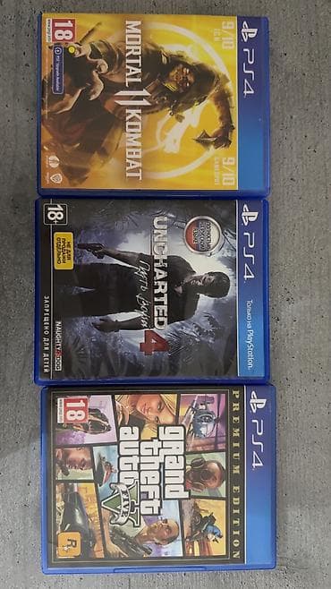 pleys: Ps 4 diskleri Mortal kombat 11-25m Uncharted 4 full rus dili-30m — 2