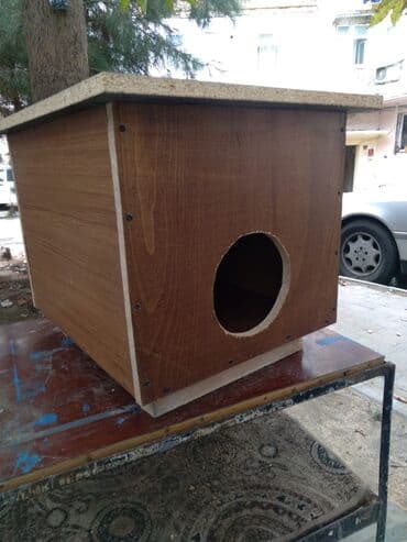 goyərcin yuvaları: Rəngli taxta heyvan evi/budaq evciyi - Material: taxta konstruksiya — 20