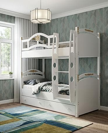 Oğlan və qız üçün, Yeni, Çarpayı, Matras ilə, Siyirməli, Taxta