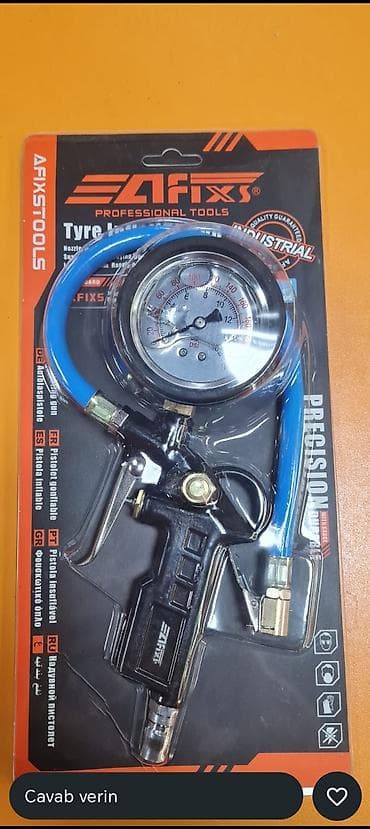 wolta qosulmaq: AFIXS Professional Tools – Şin şişirdən tapança və manometr dəsti - — 1