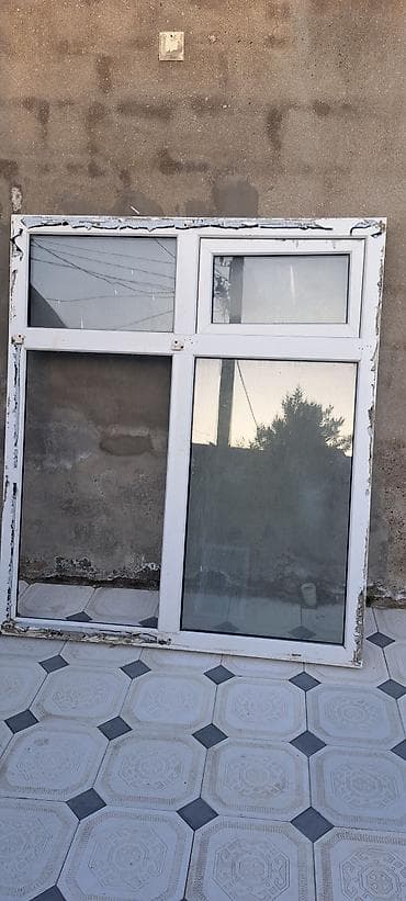 dərzi şəkilləri: İşlənmiş İkiqat şüşə paketi Plastik pəncərə, Еni: 140 sm, Uzunluğu: 160 sm — 1