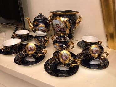 Qəhvə dəstləri və servizlər: Çay dəsti, rəng - Göy, Farfor — 5