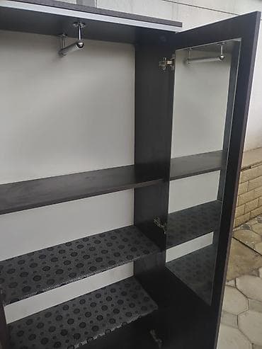 2 qapılı, Güzgülü, Qəhvəyi, Açılan, Düz dolab — 3
