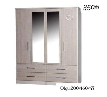 Dolablar: Yeni, Açılan, 4 qapılı Düz dolab, Qarderob, paltar dolabı — 1