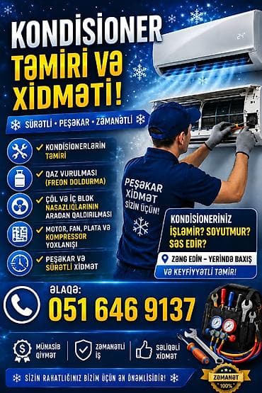 qapi demir qapi seyf qapi: Kondisioner təmiri və xidməti - Kondisionerlərin peşəkar təmiri - Qaz — 1
