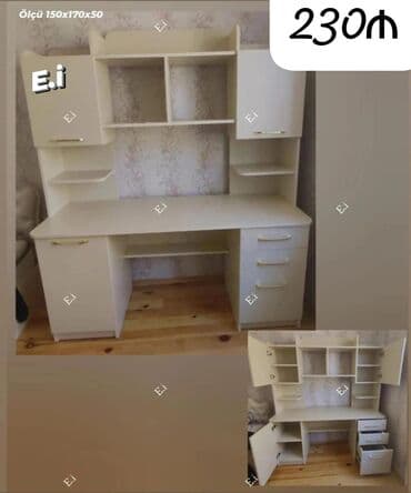 белый рабочий стол: Kompüter masası, Açılmayan, Künc masa — 1