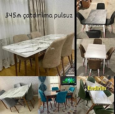 🇹🇷Türk istehsalı Möhtəşəm ✨✨ Kuxna üçün stol stul dəsti 4 stul 1