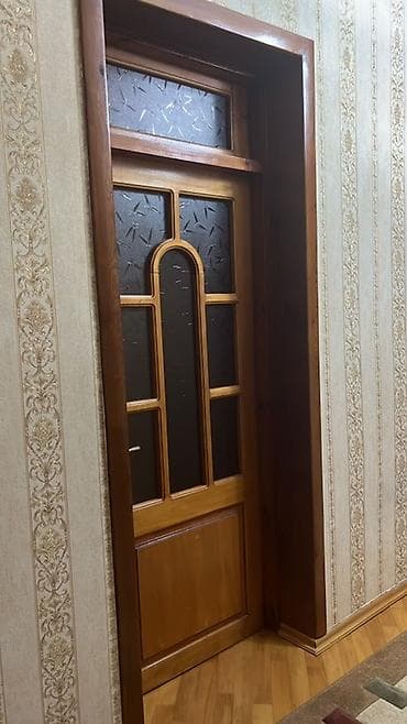 Taxta otaq qapısı – şüşəli dekorativ dizayn - Material: tam taxta — 4
