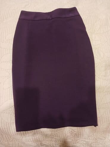 юбки карандаш с завышенной талией: Bənövşəyi rəngdə qələm ətək. - Klassik dizayn: beldən oturan, düz — 1