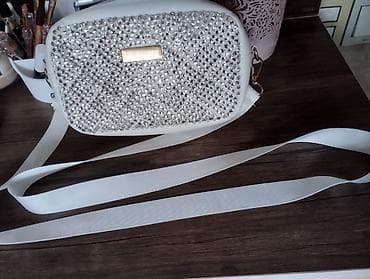 chanel sumkalar: Ağ rəngli çiyin/çarpaz asma çanta - Material: süni dəri gövdə, ön — 2