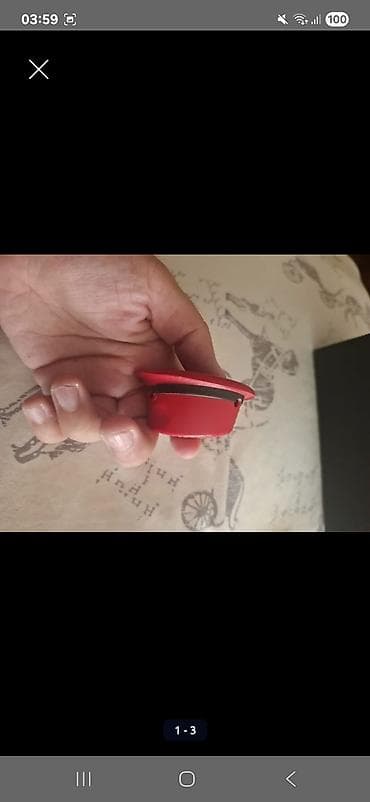 Бижутерия: Qırmızı rəngdə mini şlyapa formalı musiqili brelok/oyuncaq - — 3